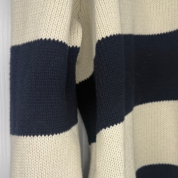 Brandy Melville Striped Navy and Cream Women's Sweater - Picture 9 of 10